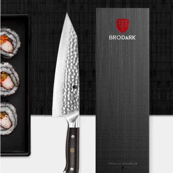 DAMASCUS STEEL "DUO" - VG10 STEEL - JAPANESE STYLE KNIVES w/ HAMMERED TEXTURE - Picture 7 of 14